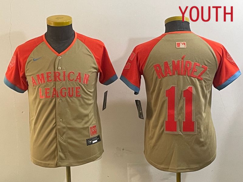 Youth Cleveland Indians 11 Ramirez Orange All star 2024 Nike MLB Jersey style 5
